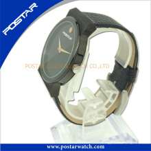 Montre-bracelet au quartz normalement ronde avec plaquage noir IP Psd-2781